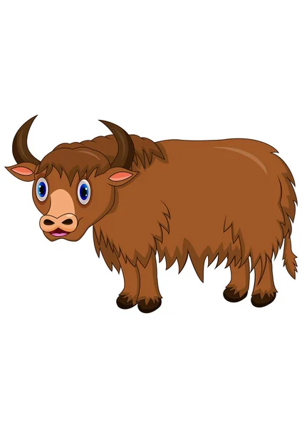 Illustration Vectorielle Dessin Animé Mignon Yak — Image vectorielle