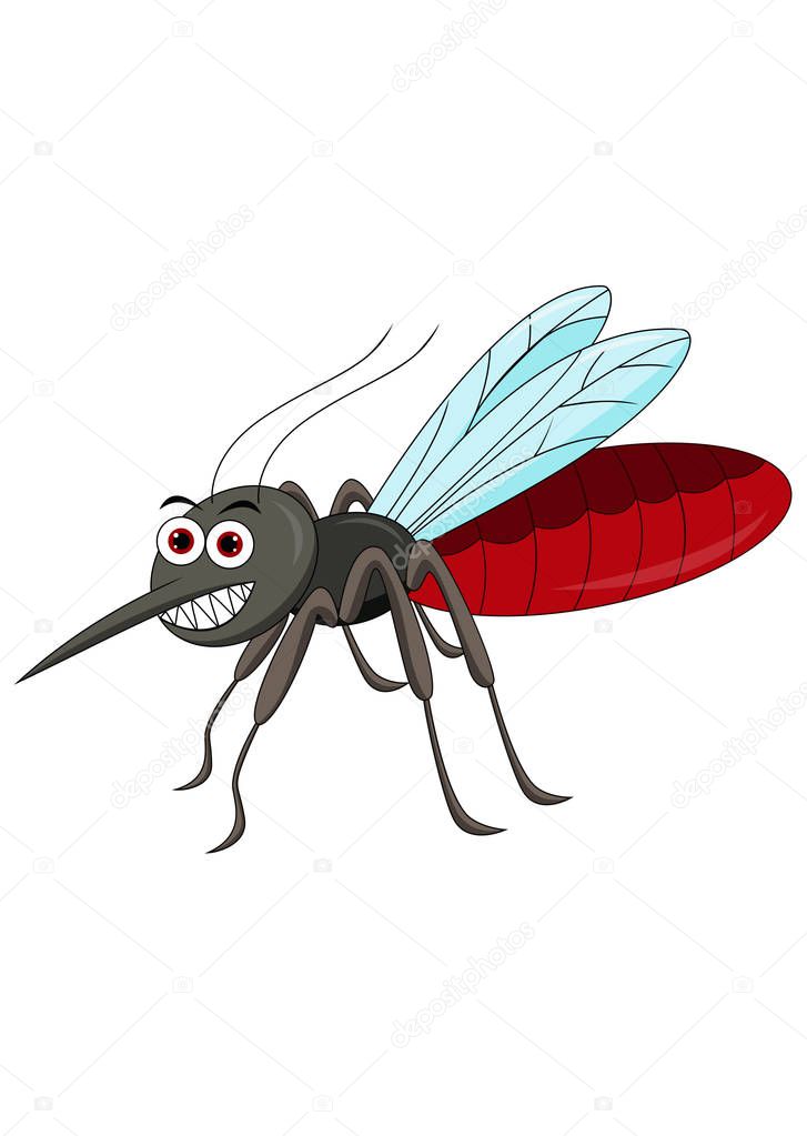 Vector illustration of Cute mosquito cartoon