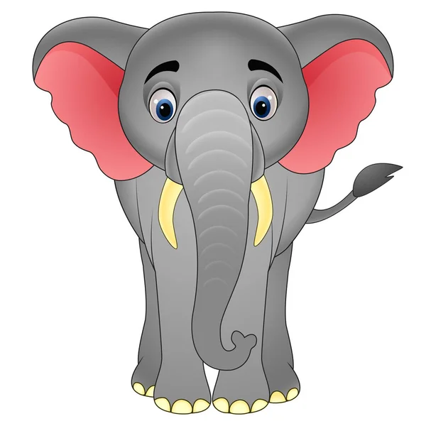 Ilustração Vetorial Desenhos Animados Elefante Feliz —  Vetores de Stock
