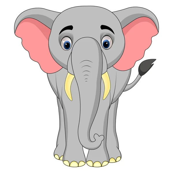 Ilustración Vectorial Dibujos Animados Elefante Feliz — Vector de stock