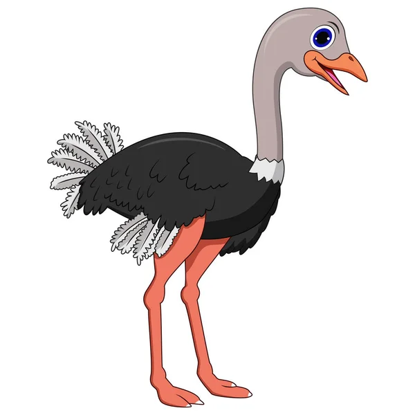Illustratie Van Schattige Struisvogel Cartoon — Stockvector