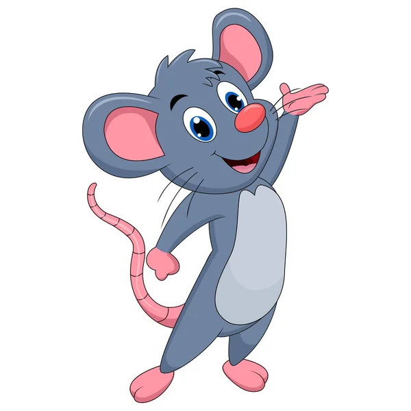 Desenhos Animados Bonito Mouse Apresentando —  Vetores de Stock