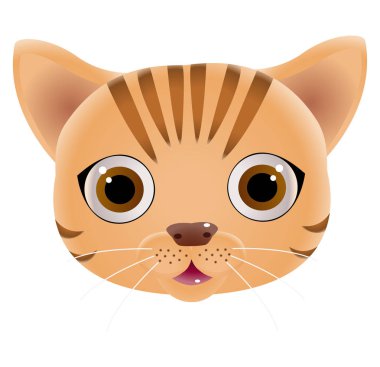 Şirin kedi surat. vektör illüstrasyonu