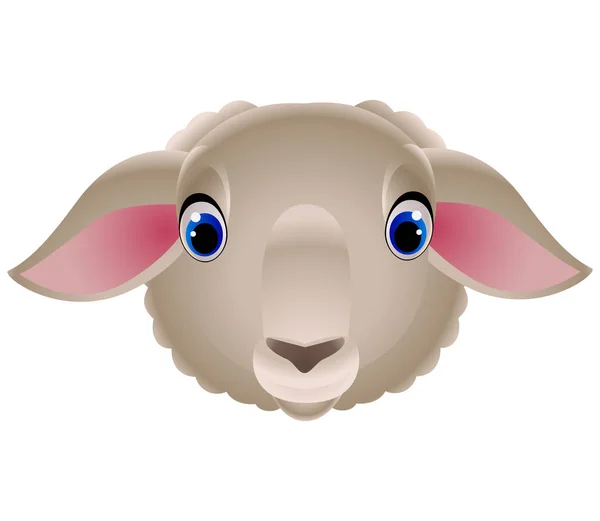 孤立的卡通羊头 — 图库矢量图片
