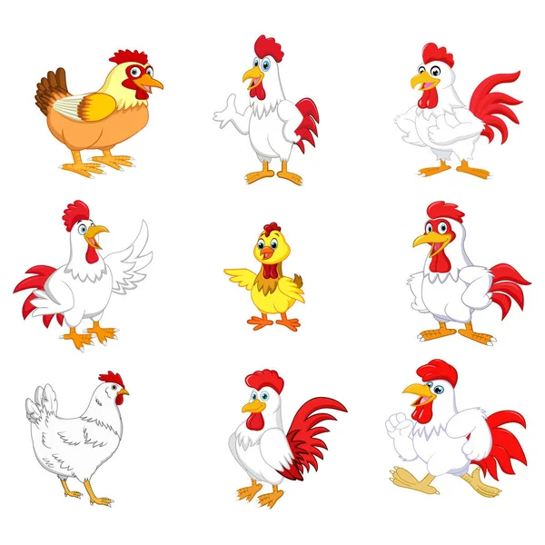 Çizgi film horoz koleksiyonu kümesi