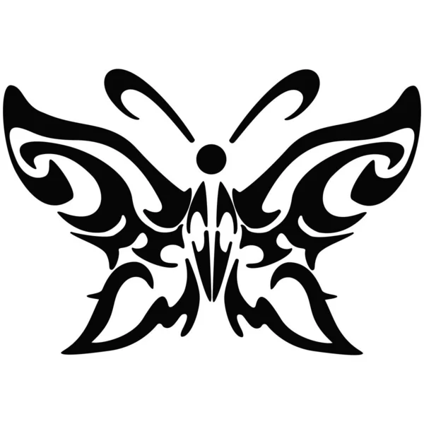 Ilustracja Czarny Motyl Ikona Wektor — Wektor stockowy