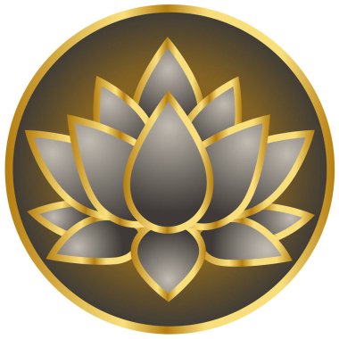 Altın lotus çiçek şekli logosu