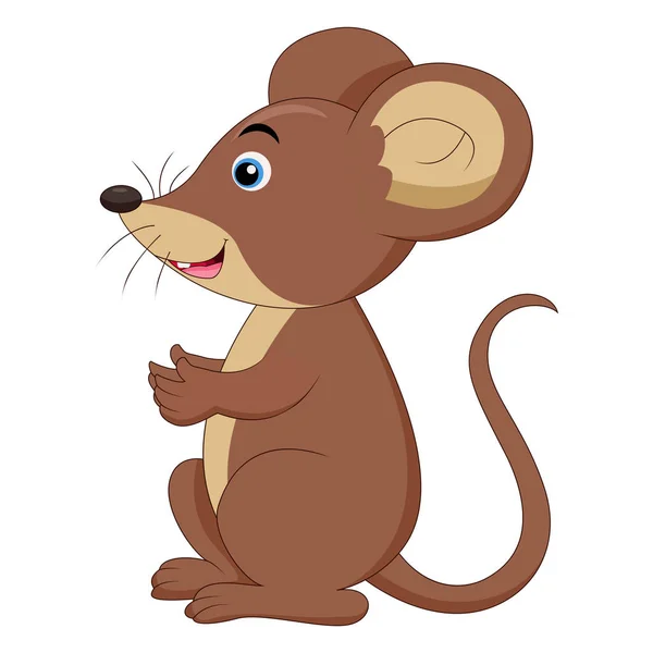 Ilustração Dos Desenhos Animados Sorrindo Rato —  Vetores de Stock