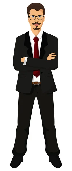 Vector Illustratie Van Een Knappe Jonge Manager Business Man Dragen — Stockvector