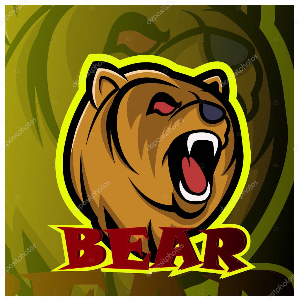 Bear head mascot logo design