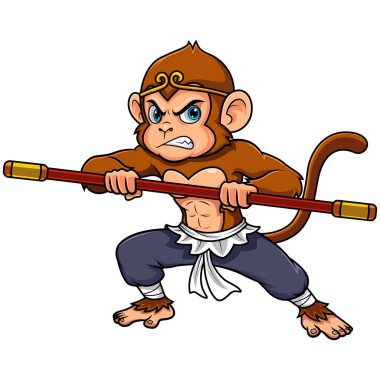 Karikatür Kızgın Maymun Kral ve Asası 