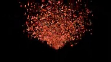 Kırmızı bir kalp ve kelimeler ile animasyon: Happy Valentine's Day