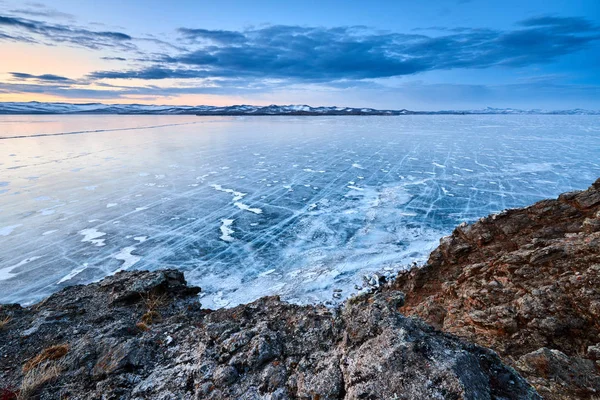 Λίμνη Βαϊκάλη Χειμώνα — Φωτογραφία Αρχείου