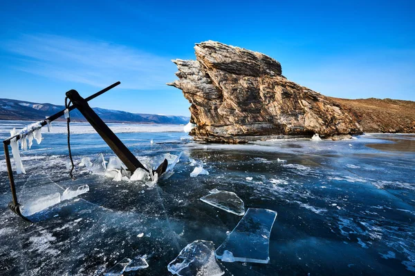 Jezero Bajkal Zimě — Stock fotografie