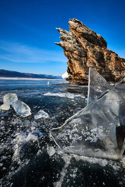 Jezero Bajkal Zimě — Stock fotografie