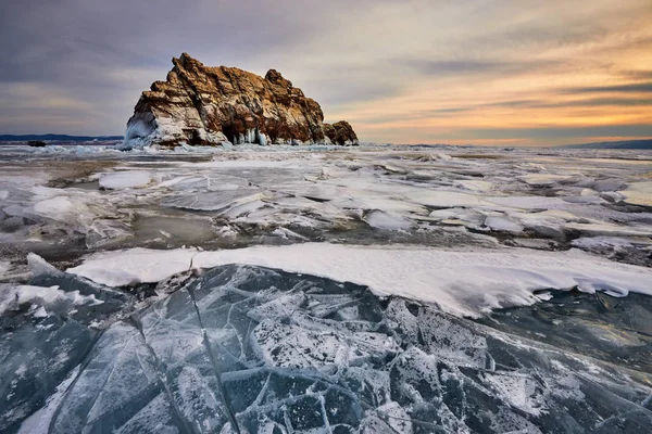 Jezero Bajkal Zimě — Stock fotografie