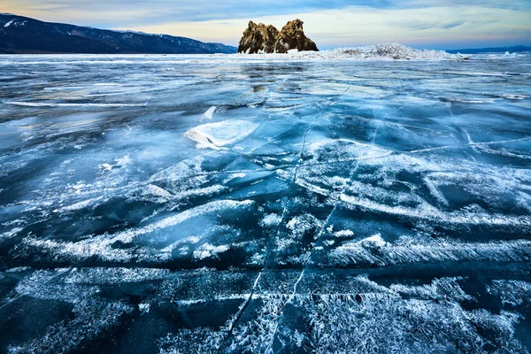 Λίμνη Βαϊκάλη Χειμώνα — Φωτογραφία Αρχείου