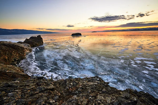 Jezero Bajkal Zimě — Stock fotografie