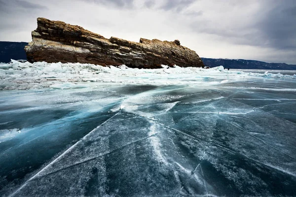 Jezero Bajkal Zimě — Stock fotografie