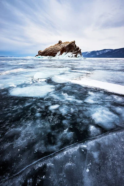 Jezero Bajkal Zimě — Stock fotografie