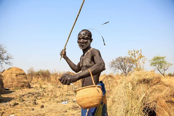 Jinka Omo River Valley Etiopia Gennaio 2018 Agressive Mursi Tribù — Foto Stock