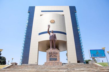 Sam Nujoma, Namibya'nın ilk başkanı kurtuluş ve bağımsızlık Memorial Museum Windhoek, Namibia kazandıktan sonra heykeli. Eylül 2015