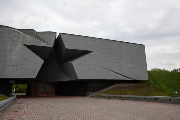 Brest, Belarus - May 2017: A star-shaped entrance to the Brest Fortress Memorial