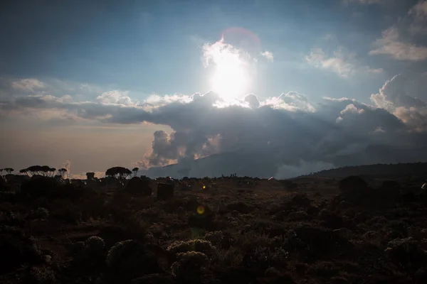 Campo di Shira a Machame Route — Foto Stock