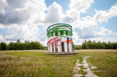 Sanat Mimari Park Niko beyaz ahşap Rotunda bina