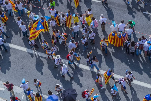 2015 Barcelona Espanha Aproximadamente Dois Milhões Catalães Favor Independência Encontram — Fotografia de Stock