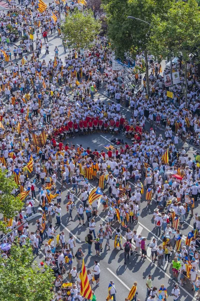 2015 Барселона Испания Около Двух Миллионов Каталонцев Выступающих Независимость Встречаются — стоковое фото