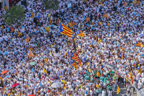 2015 Barcelona Espanha Aproximadamente Dois Milhões Catalães Favor Independência Encontram — Fotografia de Stock