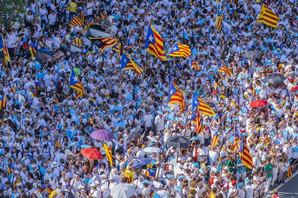 2015 Barcelona Espanha Aproximadamente Dois Milhões Catalães Favor Independência Encontram — Fotografia de Stock