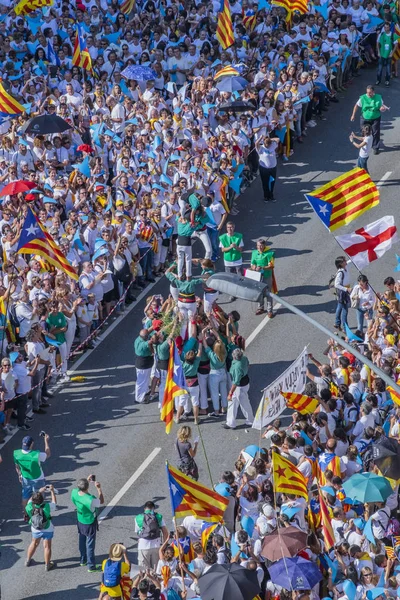 2015 Barcelona Espanha Aproximadamente Dois Milhões Catalães Favor Independência Encontram — Fotografia de Stock