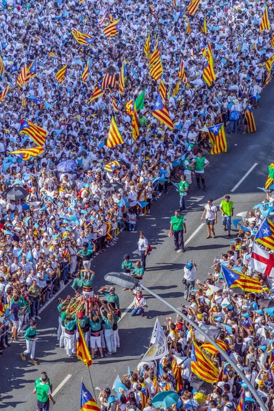 2015 Barcelona Espanha Aproximadamente Dois Milhões Catalães Favor Independência Encontram — Fotografia de Stock