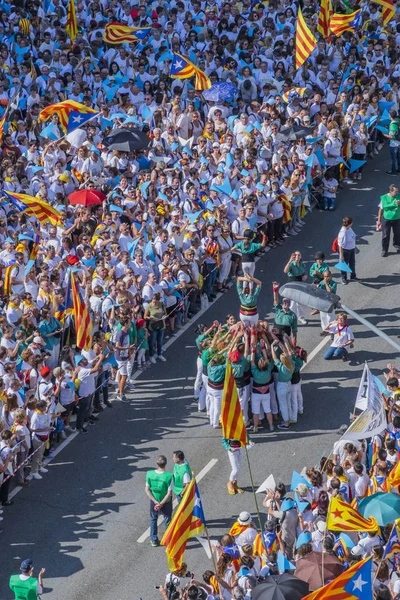 2015 Barcelona Espanha Aproximadamente Dois Milhões Catalães Favor Independência Encontram — Fotografia de Stock