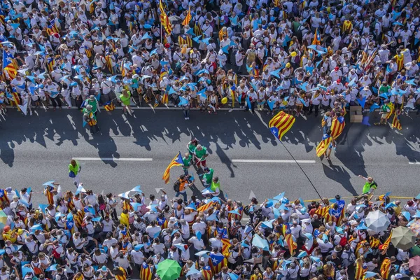 2015 Barcelona Espanha Aproximadamente Dois Milhões Catalães Favor Independência Encontram — Fotografia de Stock