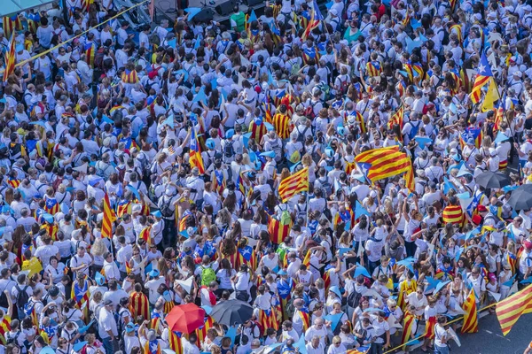 2015 Barcelona Espanha Aproximadamente Dois Milhões Catalães Favor Independência Encontram — Fotografia de Stock