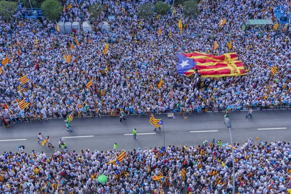 2015 Barcelona Espanha Aproximadamente Dois Milhões Catalães Favor Independência Encontram — Fotografia de Stock