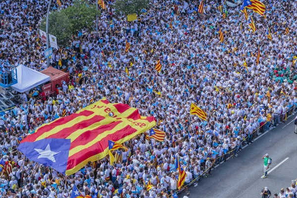 2015 Barcelona Espanha Aproximadamente Dois Milhões Catalães Favor Independência Encontram — Fotografia de Stock