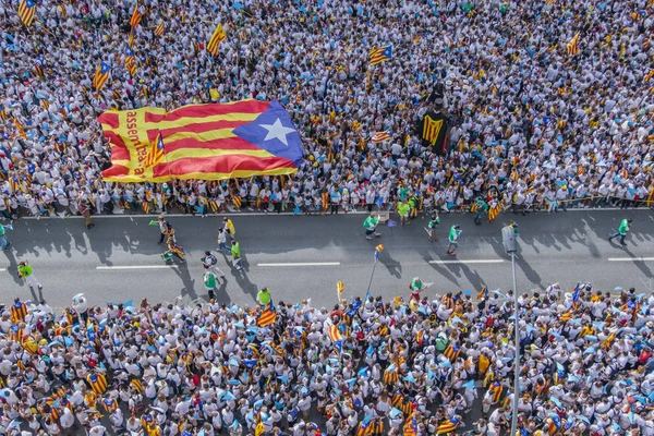 2015 Barcelona Espanha Aproximadamente Dois Milhões Catalães Favor Independência Encontram — Fotografia de Stock