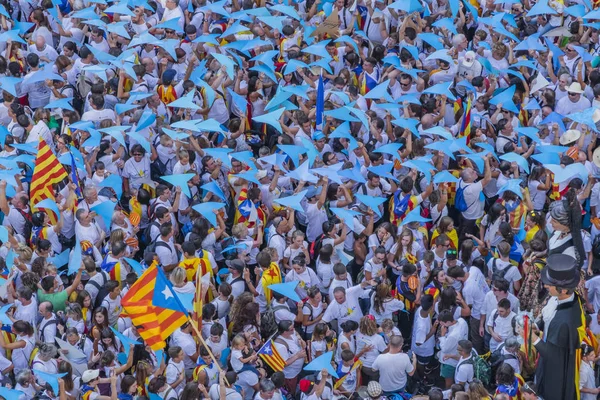 2015 Barcelona Espanha Aproximadamente Dois Milhões Catalães Favor Independência Encontram — Fotografia de Stock