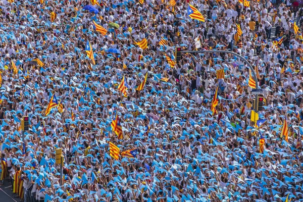 2015 Barcelona Espanha Aproximadamente Dois Milhões Catalães Favor Independência Encontram — Fotografia de Stock