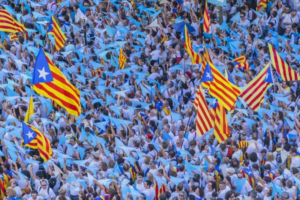 2015 Barcelona Španělsko Přibližně Dva Miliony Katalánci Prospěch Nezávislosti Splnit — Stock fotografie