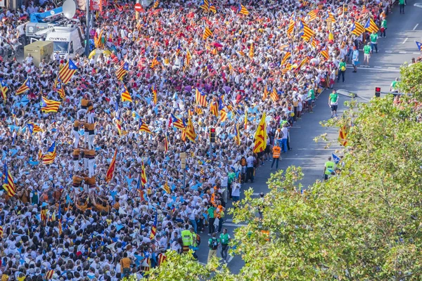 2015 Barcelona Espanha Aproximadamente Dois Milhões Catalães Favor Independência Encontram — Fotografia de Stock