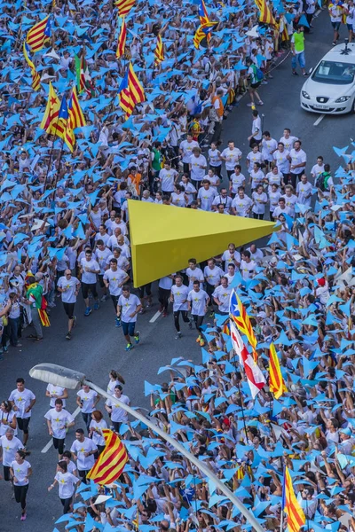 2015입니다 바르셀로나 스페인입니다 독립에 Meridiana Avenida Meridiana 바르셀로나에서 Lliure 카탈로니아의 — 스톡 사진