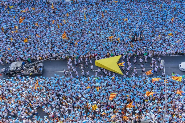 2015 Barcelona Espanha Aproximadamente Dois Milhões Catalães Favor Independência Encontram — Fotografia de Stock