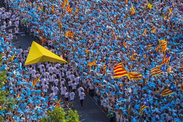 2015 Barcelona Espanha Aproximadamente Dois Milhões Catalães Favor Independência Encontram — Fotografia de Stock