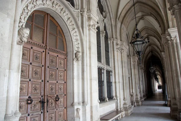 Vienna Áustria Agosto 2019 Wiener Rathaus Exterior Estilo Neo Gótico — Fotografia de Stock