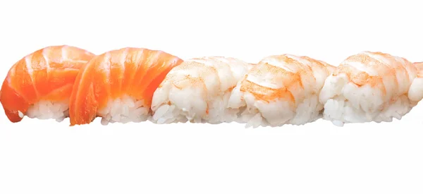 Rainbow Sushi Roll Con Salmón Anguila Atún Aguacate Gambas Reales — Foto de Stock